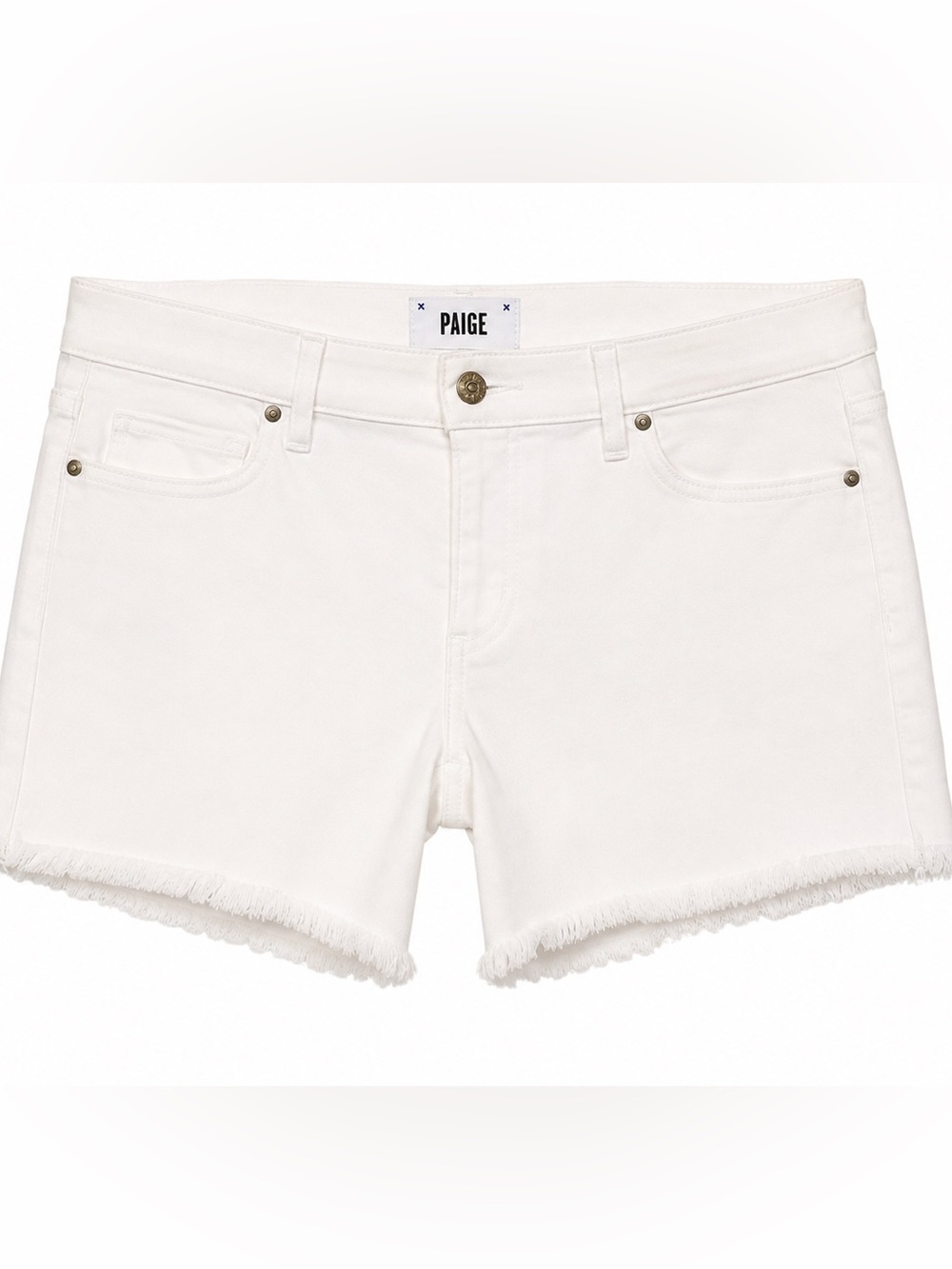 Paige White Distressed Jean Shorts